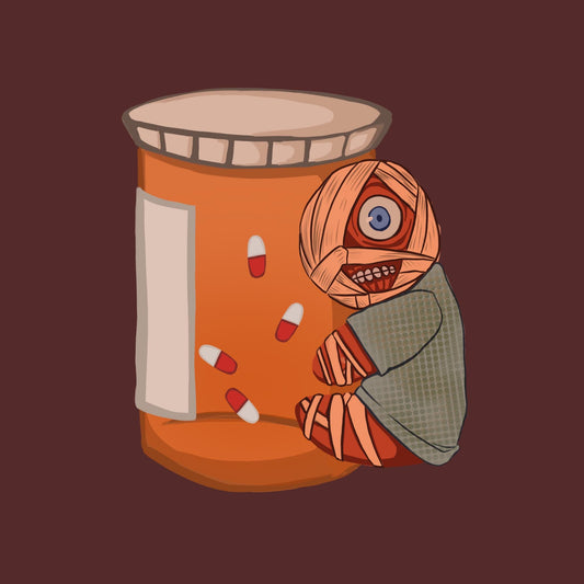 Mouthwashing inspired Curly pill shaker charm